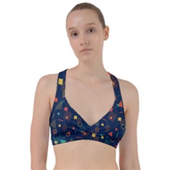 Background Geometric Sweetheart Sports Bra