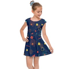 Background Geometric Kids  Cap Sleeve Dress