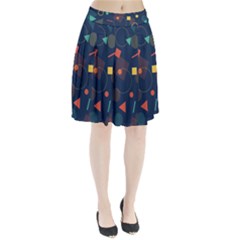 Background Geometric Pleated Skirt