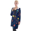 Background Geometric Hooded Pocket Cardigan View1