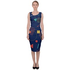 Background Geometric Sleeveless Pencil Dress by HermanTelo