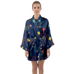 Background Geometric Long Sleeve Kimono Robe