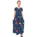 Background Geometric Kids  Short Sleeve Maxi Dress View1