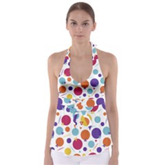 Background Polka Dot Babydoll Tankini Top