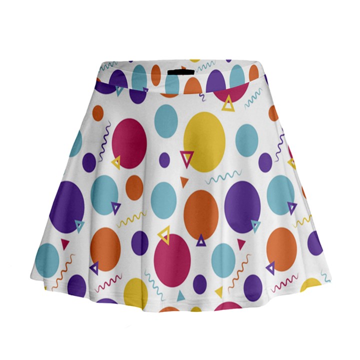 Background Polka Dot Mini Flare Skirt