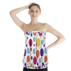 Background Polka Dot Strapless Top