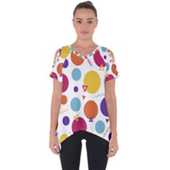 Background Polka Dot Cut Out Side Drop Tee by HermanTelo