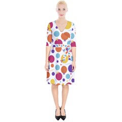 Background Polka Dot Wrap Up Cocktail Dress