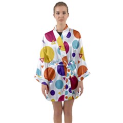 Background Polka Dot Long Sleeve Kimono Robe