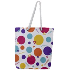 Background Polka Dot Full Print Rope Handle Tote (large)