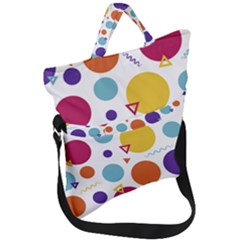 Background Polka Dot Fold Over Handle Tote Bag by HermanTelo