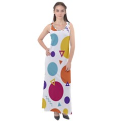 Background Polka Dot Sleeveless Velour Maxi Dress