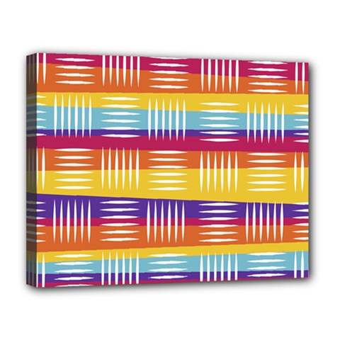 Background Line Rainbow Canvas 14  X 11  (stretched)