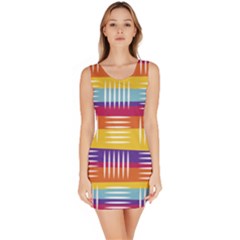 Background Line Rainbow Bodycon Dress