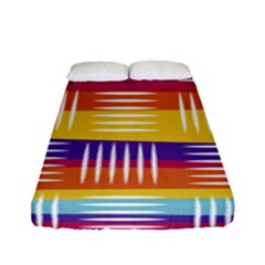 Background Line Rainbow Fitted Sheet (full/ Double Size) by HermanTelo