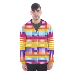 Background Line Rainbow Men s Hooded Windbreaker