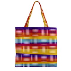 Background Line Rainbow Zipper Grocery Tote Bag