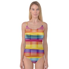 Background Line Rainbow Camisole Leotard 