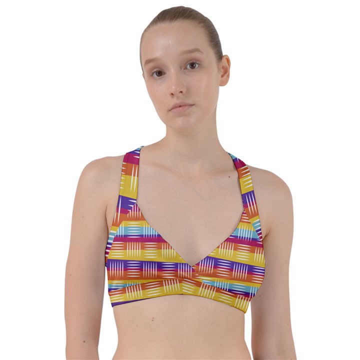 Background Line Rainbow Sweetheart Sports Bra