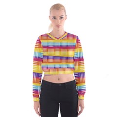 Background Line Rainbow Cropped Sweatshirt