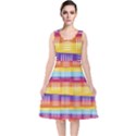 Background Line Rainbow V-Neck Midi Sleeveless Dress  View1