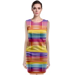 Background Line Rainbow Classic Sleeveless Midi Dress