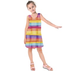 Background Line Rainbow Kids  Sleeveless Dress