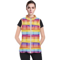 Background Line Rainbow Women s Puffer Vest