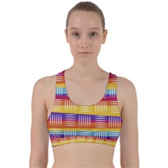 Background Line Rainbow Back Weave Sports Bra