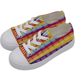 Background Line Rainbow Kids  Low Top Canvas Sneakers