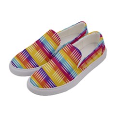 Background Line Rainbow Women s Canvas Slip Ons by HermanTelo