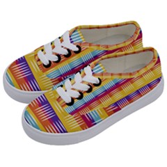 Background Line Rainbow Kids  Classic Low Top Sneakers by HermanTelo