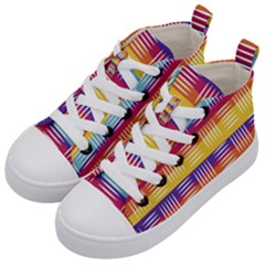 Background Line Rainbow Kids  Mid-top Canvas Sneakers by HermanTelo