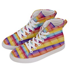 Background Line Rainbow Women s Hi-top Skate Sneakers