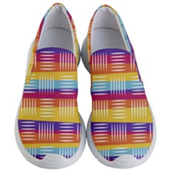 Background Line Rainbow Women s Lightweight Slip Ons