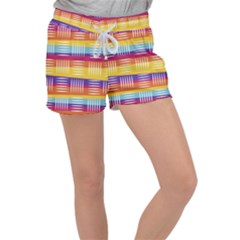 Background Line Rainbow Women s Velour Lounge Shorts