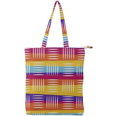 Background Line Rainbow Double Zip Up Tote Bag