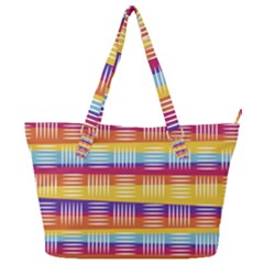 Background Line Rainbow Full Print Shoulder Bag