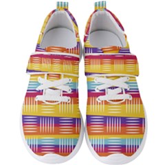 Background Line Rainbow Men s Velcro Strap Shoes