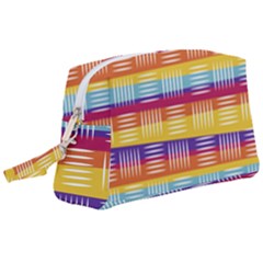 Background Line Rainbow Wristlet Pouch Bag (large)