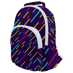 Background Lines Forms Rounded Multi Pocket Backpack