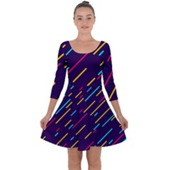 Background Lines Forms Quarter Sleeve Skater Dress by HermanTelo