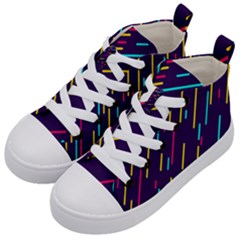 Background Lines Forms Kids  Mid-top Canvas Sneakers by HermanTelo