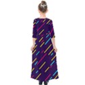 Background Lines Forms Kids  Quarter Sleeve Maxi Dress View2