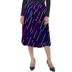 Background Lines Forms Classic Velour Midi Skirt  by HermanTelo