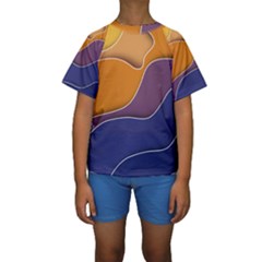 Autumn Waves Kids  Short Sleeve Swimwear