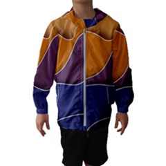 Autumn Waves Kids  Hooded Windbreaker by HermanTelo