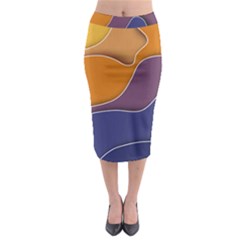 Autumn Waves Midi Pencil Skirt