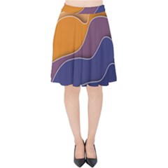 Autumn Waves Velvet High Waist Skirt