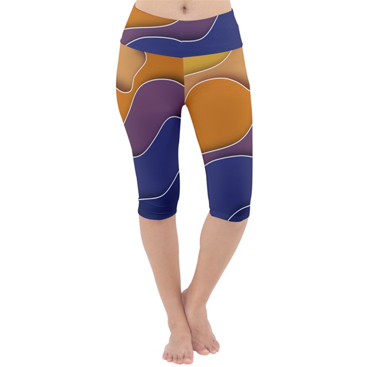 Autumn Waves Lightweight Velour Cropped Yoga Leggings